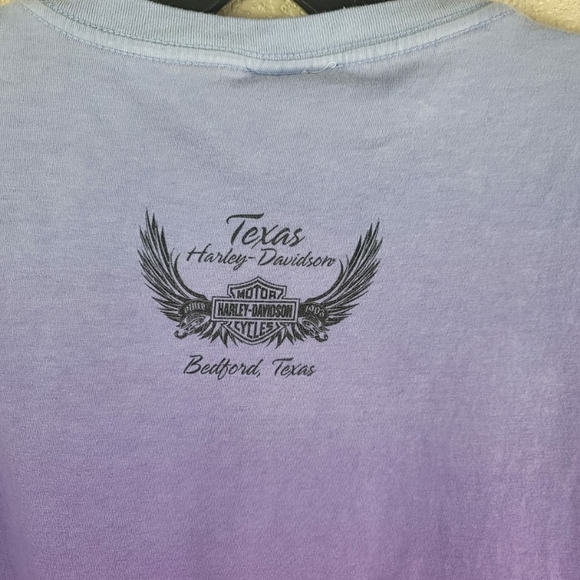 Harley Davidson Sz L short sleeve tee hombre print purple - Picture 5 of 6